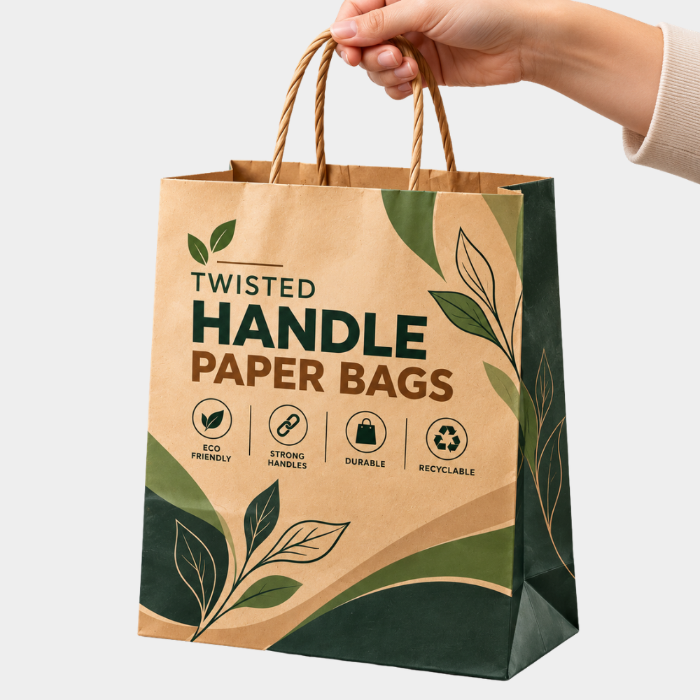 Custom Twisted Handle Kraft Paper Bags
